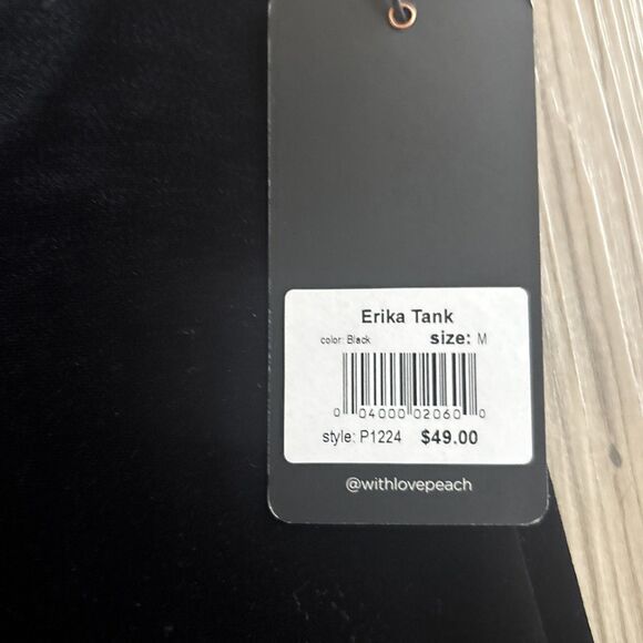 NWT Peach Gym Work Play Erika Tank Black Velvet Tank Size Medium (MSRP $49) - Picture 3 of 9